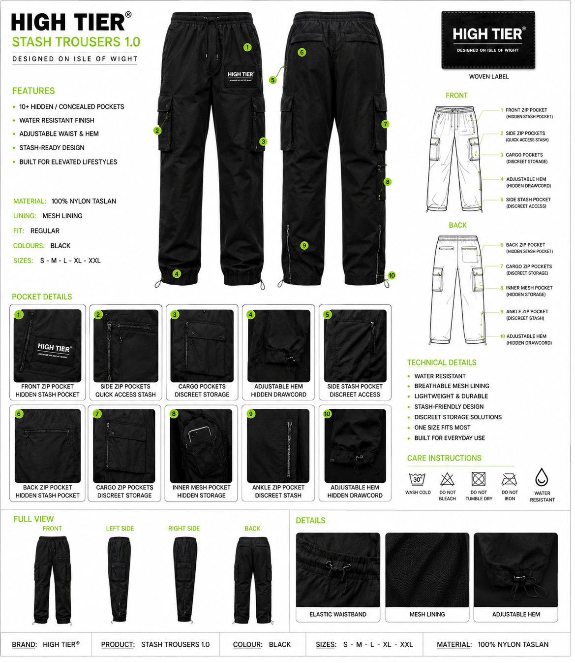 Stash Trousers 1.0 technical flat